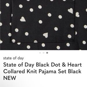 Black & White Heart Dot Pajama Set